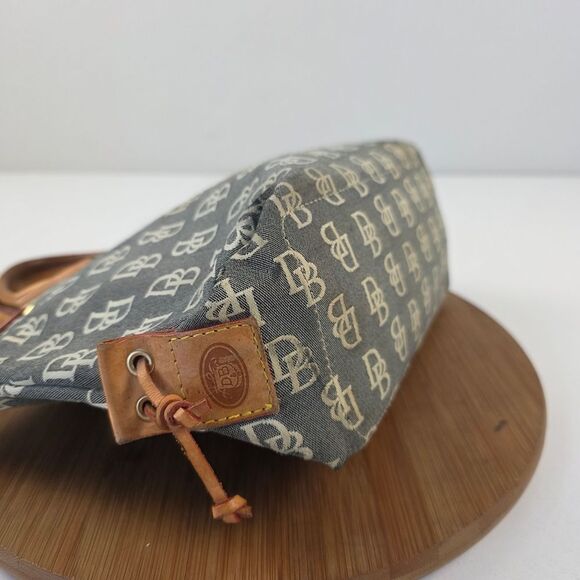 Dooney & Bourke Monogram Tassel Tote Canvas‎ & Leather Double Handle Vintage Y2K - Picture 7 of 12